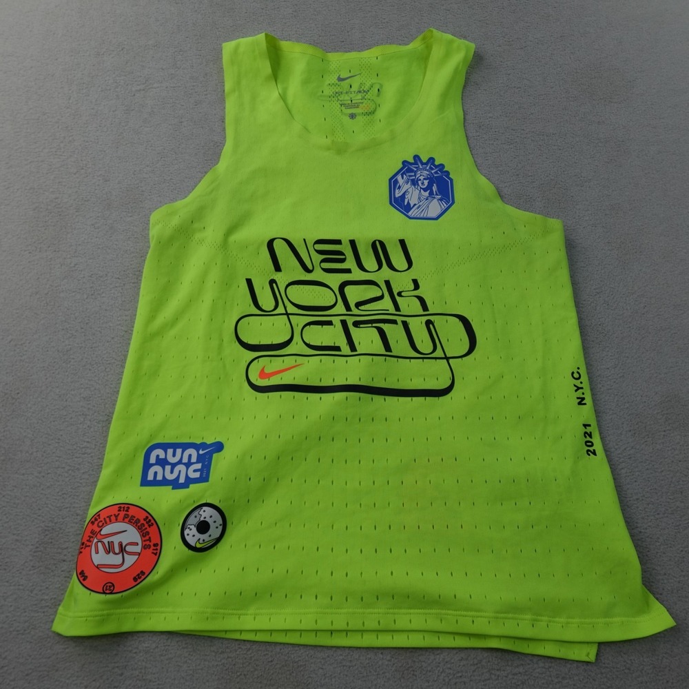 Nike AeroSwift NYC 2021 Singlet Womens S Volt Dri-FIT ADV Running DN7512